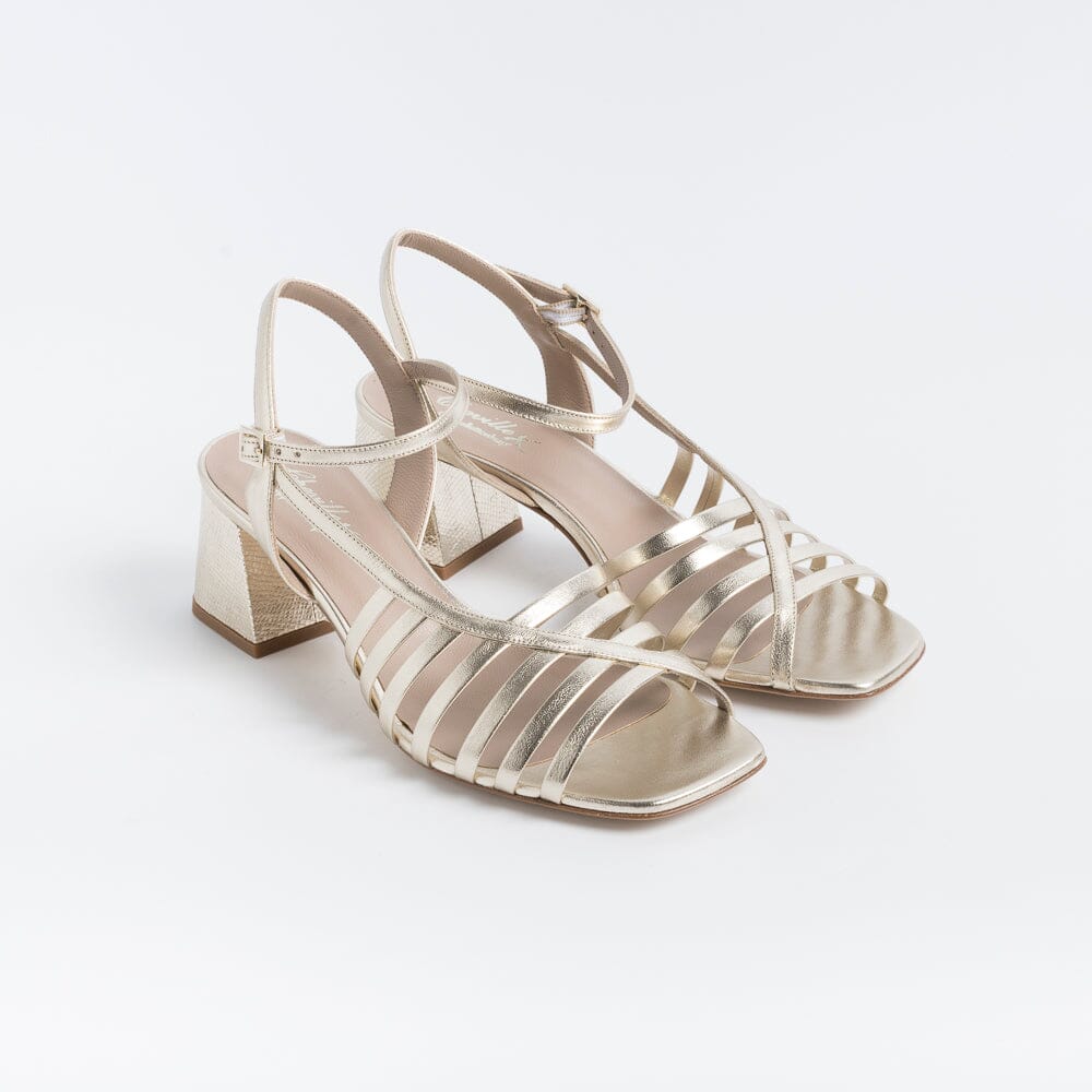 CHEVILLE Heeled Sandals Isotta Platinum