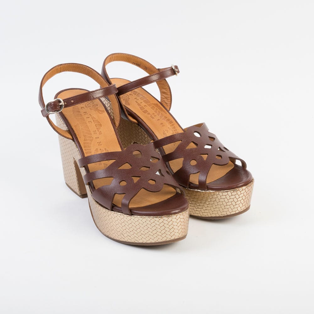 CHIE MIHARA Heeled Sandals JELELE Platinum Brown