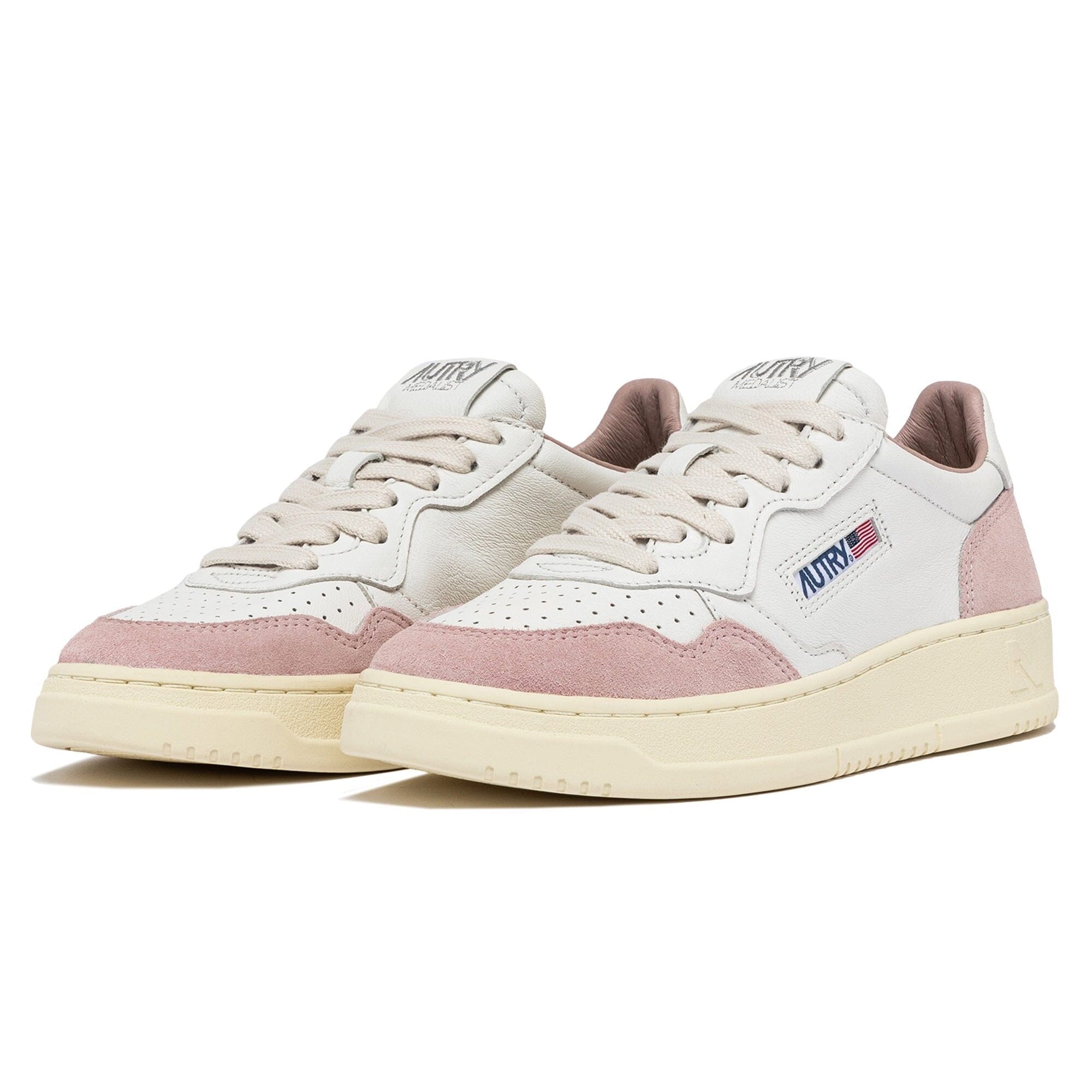 AUTRY - AULW GS36 - Sneakers - LOW WOM SUEDE LEAT - Bianco Rosa Scarpe Donna AUTRY - Collezione donna 