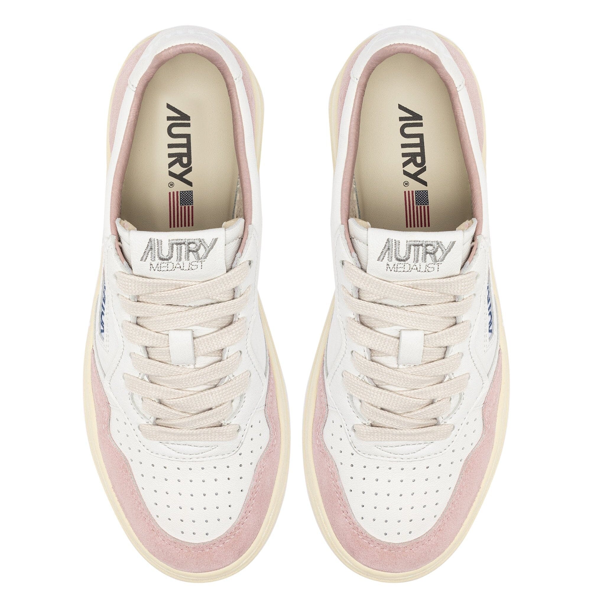 AUTRY - AULW GS36 - Sneakers - LOW WOM SUEDE LEAT - Bianco Rosa Scarpe Donna AUTRY - Collezione donna 