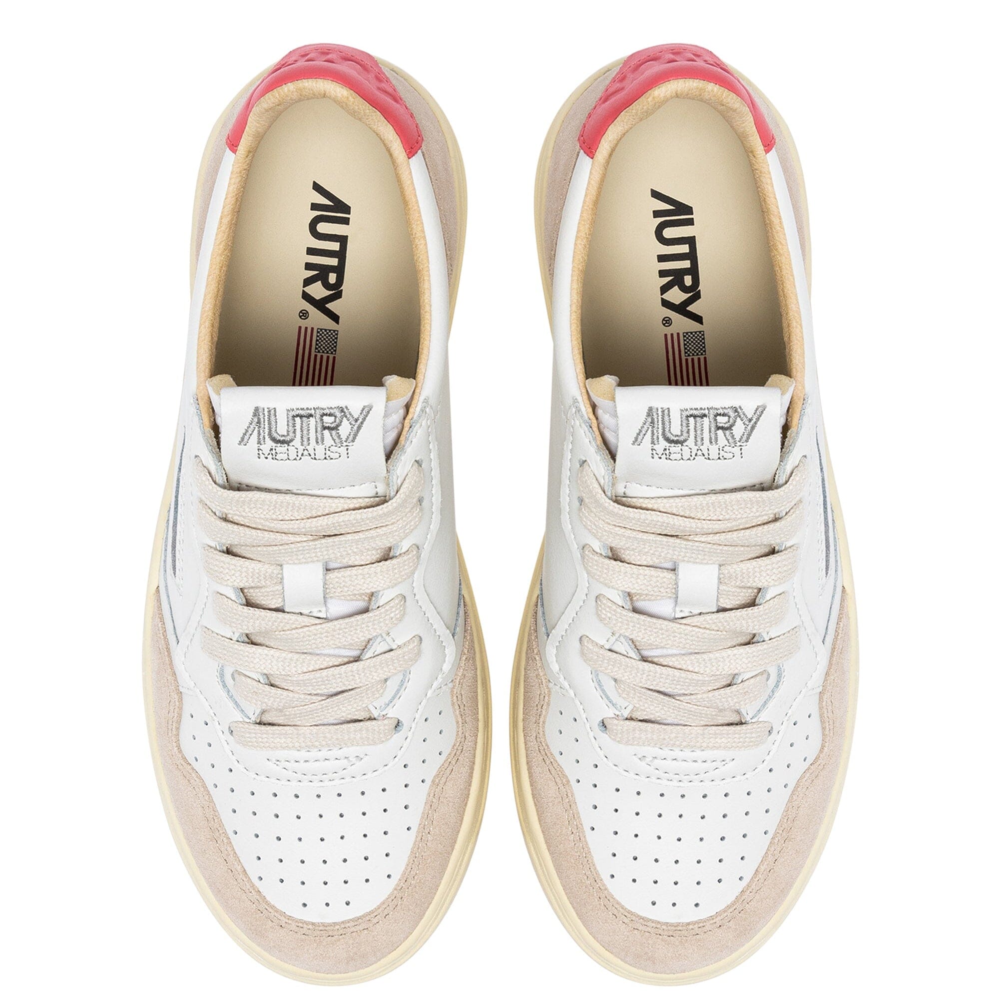 AUTRY - AULW LS78 - Sneakers LOW WOM LEAT - White Tearose Scarpe Donna AUTRY - Collezione donna 