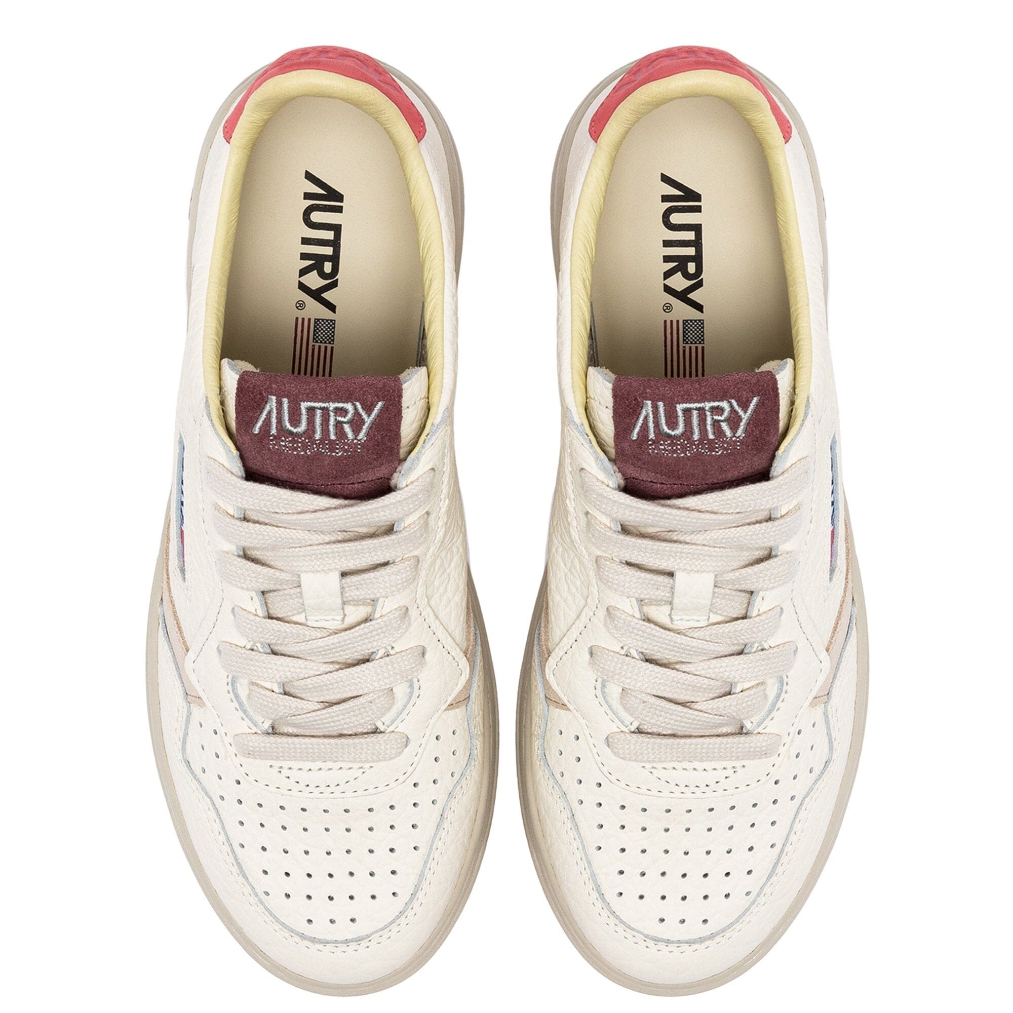 AUTRY - AULW NE01 -Sneakers LOW WOM LEAT/ELEP - Avorio Rose Scarpe Donna AUTRY - Collezione donna 