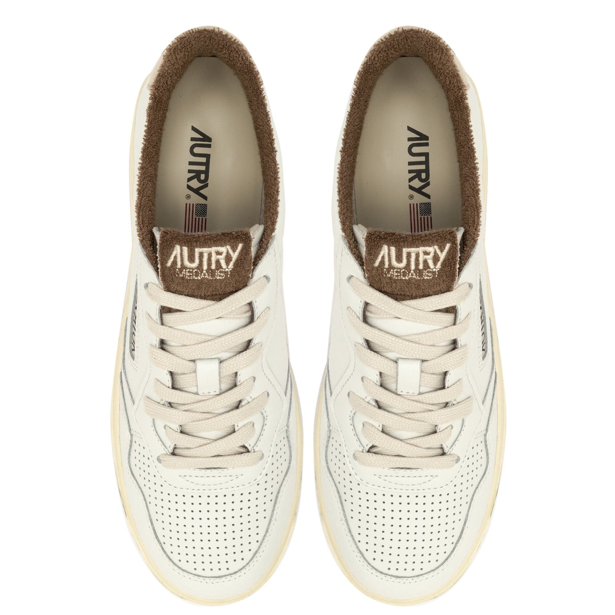 AUTRY - AULW VS03 -Sneakers LOW WOM LEAT - Bianco Marrone Scarpe Donna AUTRY - Collezione donna 