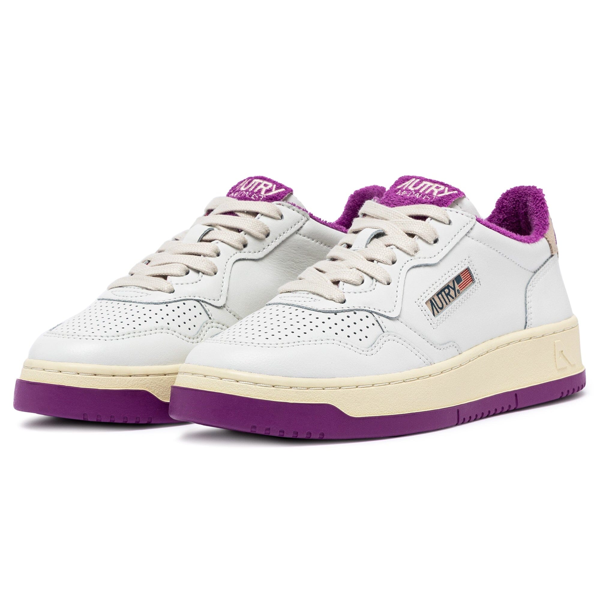 AUTRY - AULW VS04 -Sneakers LOW WOM LEAT - Bianco Viola Scarpe Donna AUTRY - Collezione donna 