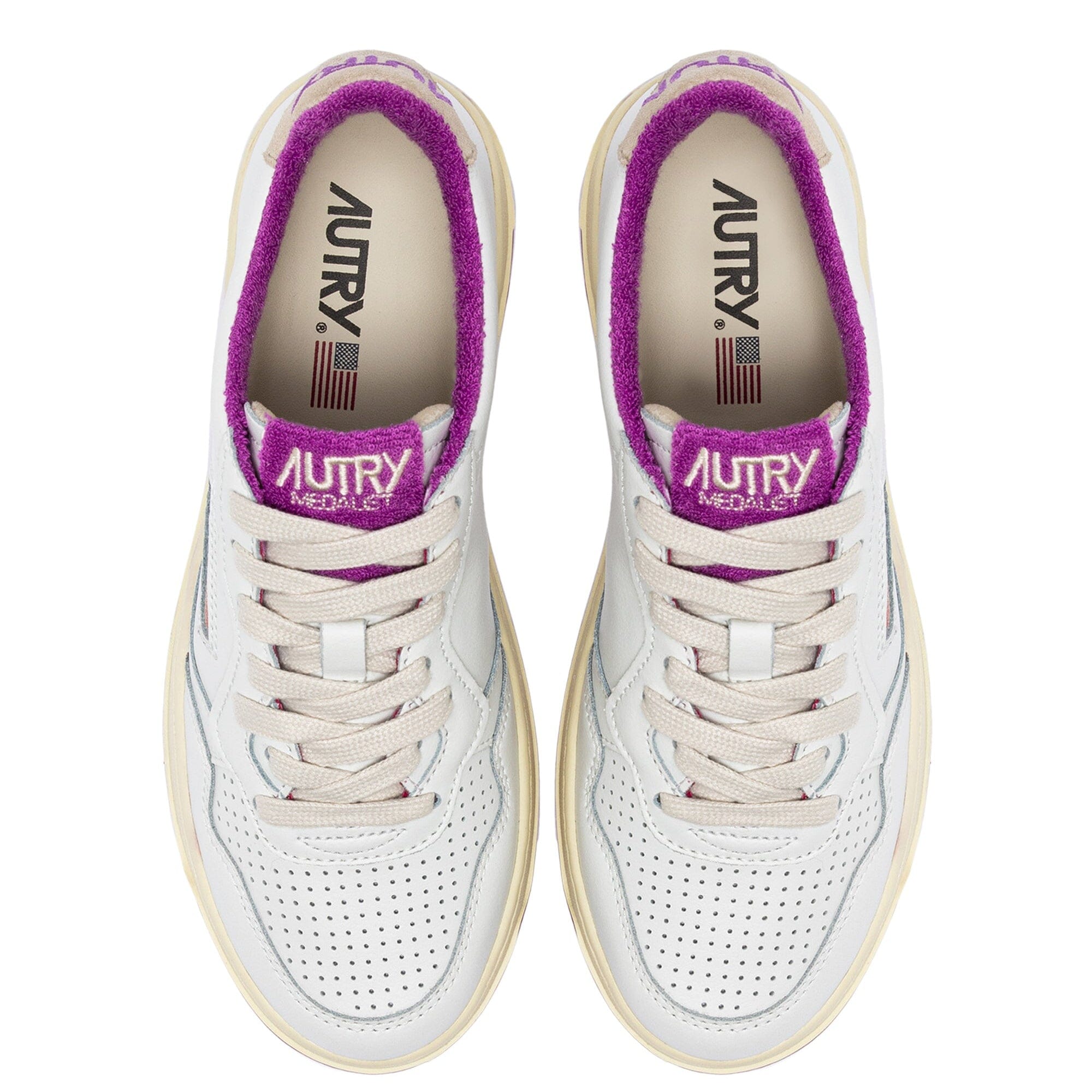 AUTRY - AULW VS04 -Sneakers LOW WOM LEAT - Bianco Viola Scarpe Donna AUTRY - Collezione donna 