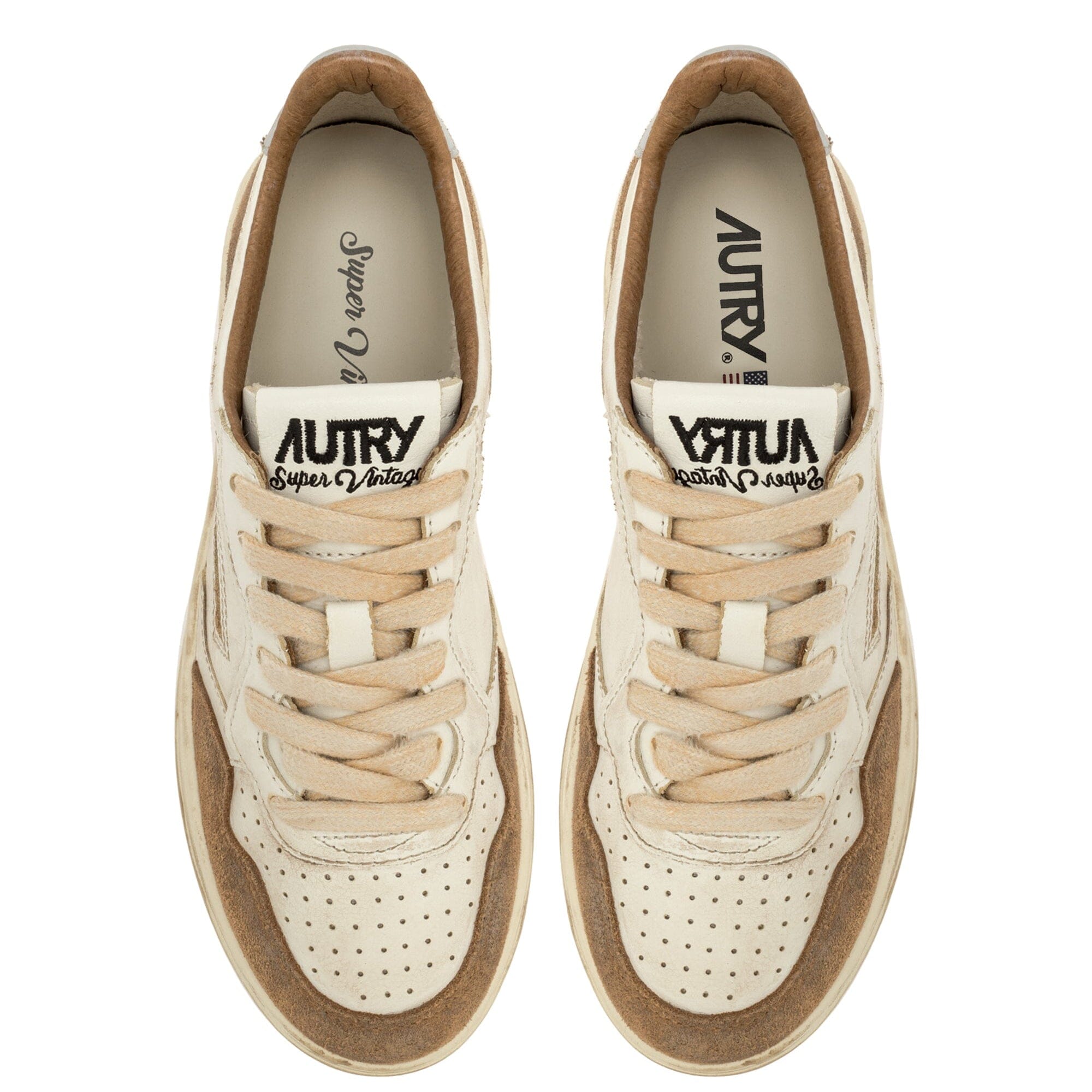 AUTRY - Sneakers AVLM LS06 - LOW MAN LEAT VINTAGE - Beige Scarpe Uomo AUTRY - Collezione uomo 