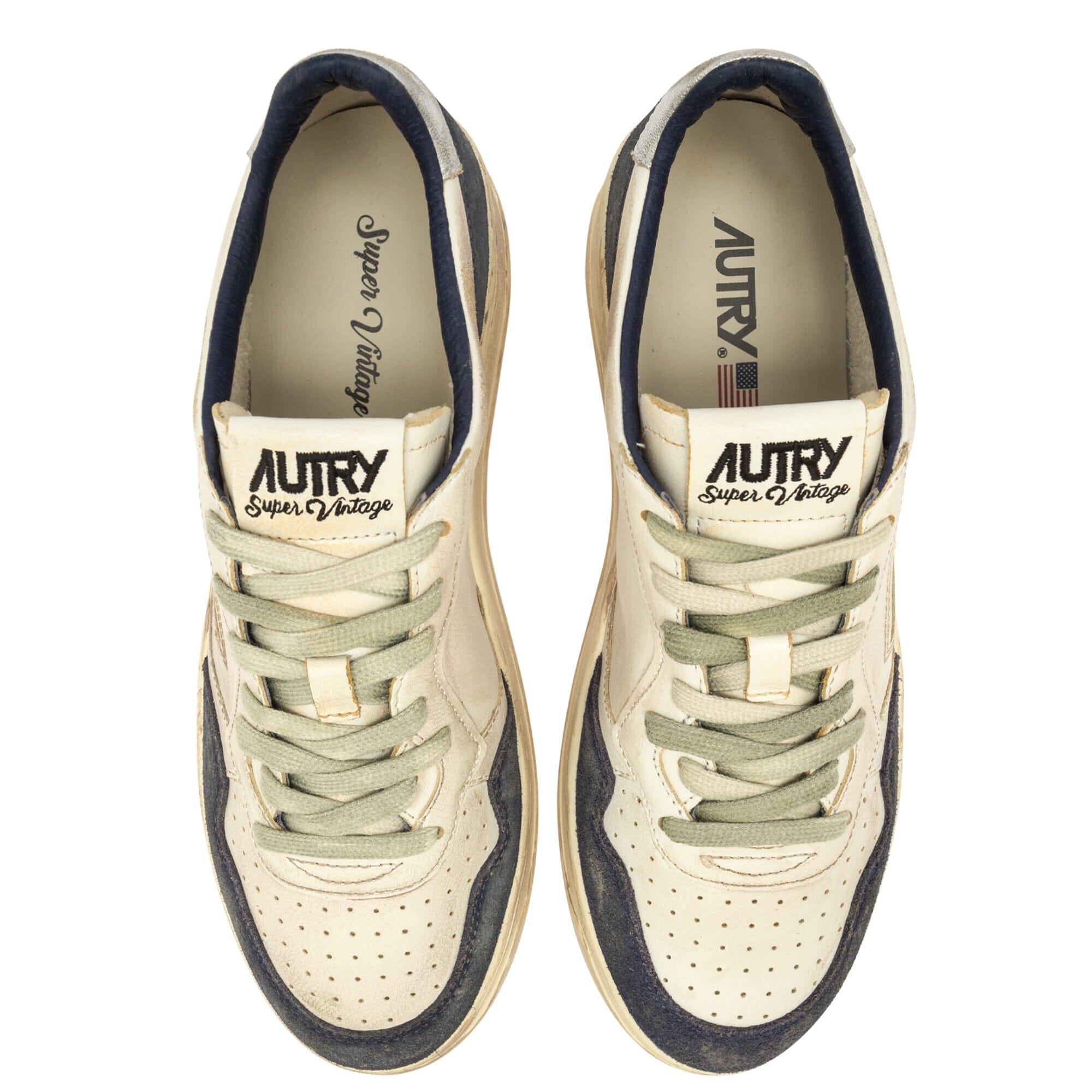 AUTRY - Sneakers AVLM LS07 - LOW MAN LEAT VINTAGE - Blu Scarpe Uomo AUTRY - Collezione uomo 