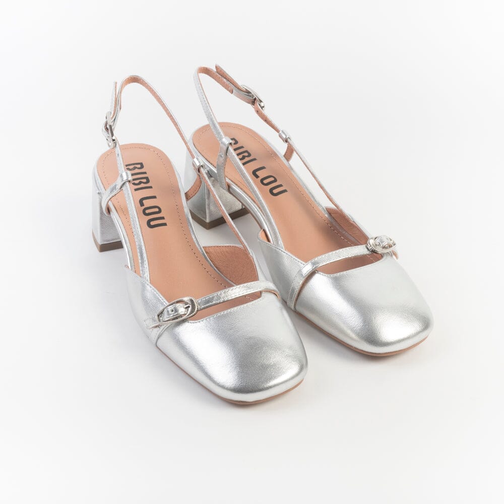 BIBI LOU - Sling Back PATTY -676Z12- Plata Silver Scarpe Donna BIBI LOU 