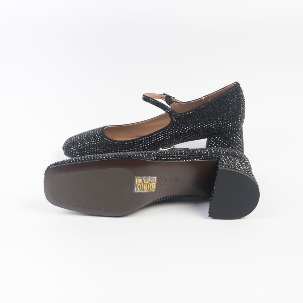 BIBI LOU - Mary Jane Cardiff- 703Z - Nero Swarovsky Scarpe Donna BIBI LOU 