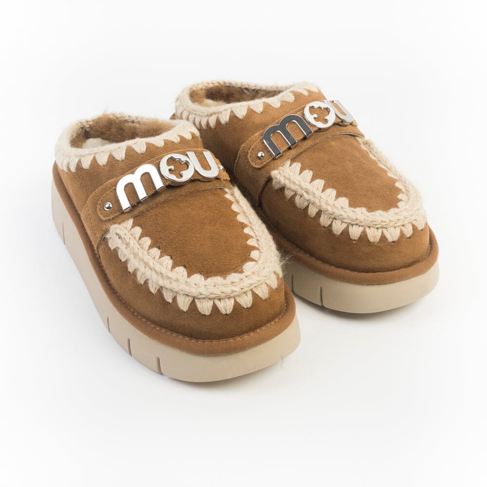 MOU - Sleepers - Bounce Clog Metal Logo - 531001A - Camoscio Cognac Scarpe Donna Mou 