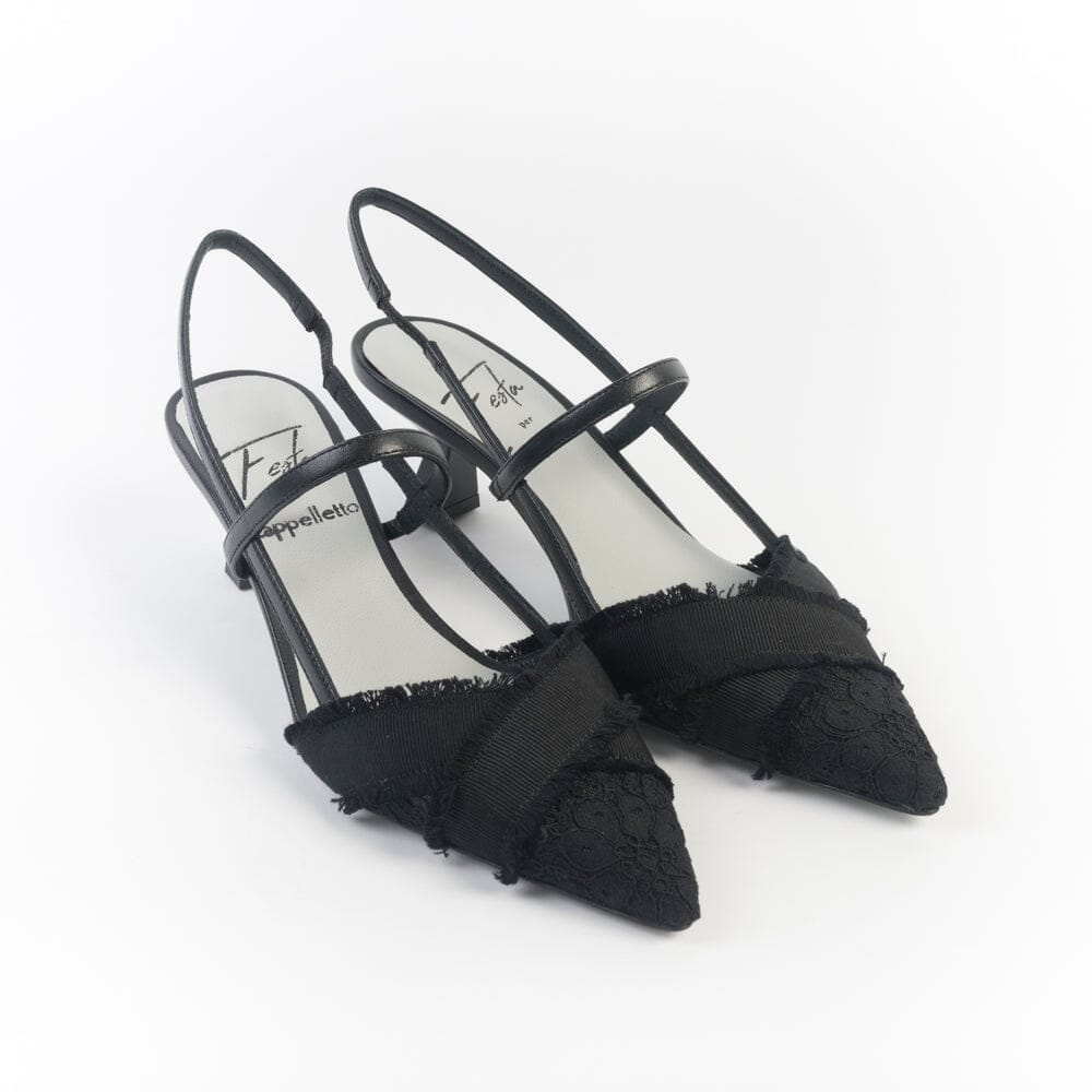 ROBERTO FESTA - Sling Back - IXIA - Pizzo Nero Scarpe Donna Roberto Festa 