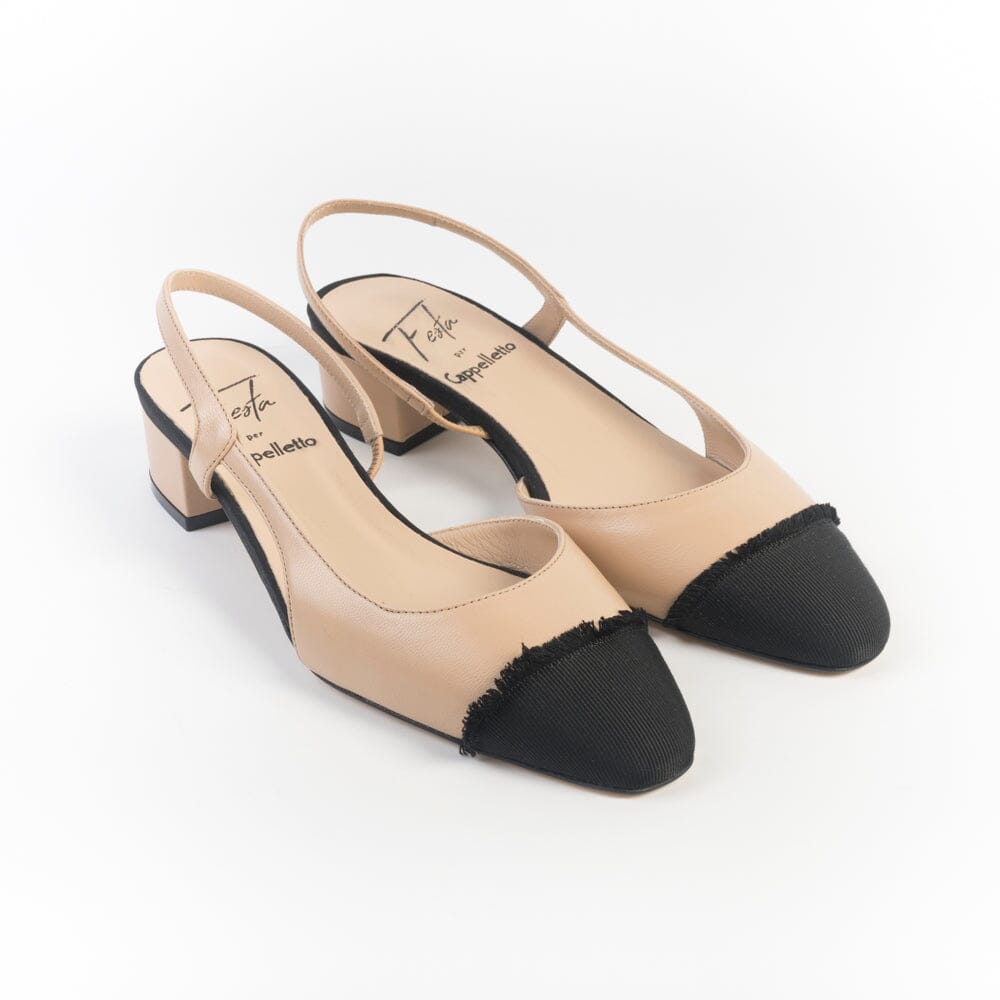 ROBERTO FESTA - Sling Back - ACANTO- Bicolor Cookie Nero Scarpe Donna Roberto Festa 