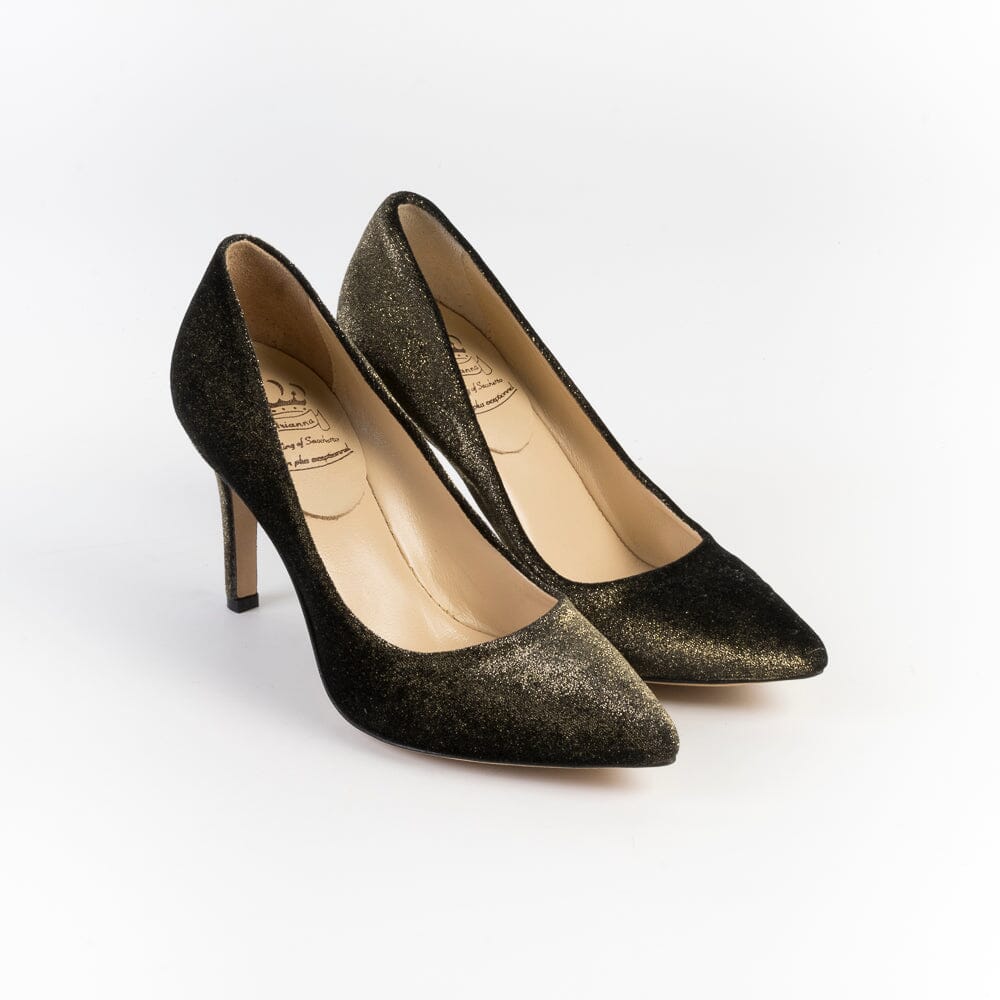 L' ARIANNA - Decollètè - DE1002 - Velvet Laminato Oro Scarpe Donna L'Arianna 