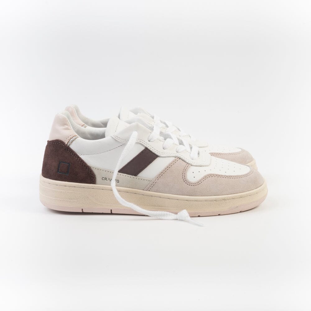 DATE - Sneakers - Court 2.0 -Vintage Calf White Pink Scarpe Donna DATE 