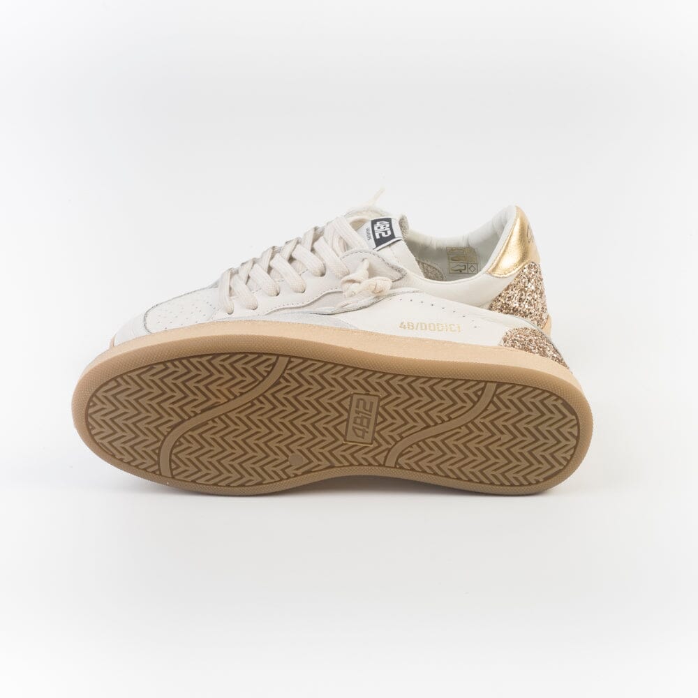 4B12 - Sneakers - Play D145 - Bianco Oro Scarpe Donna 4B12 