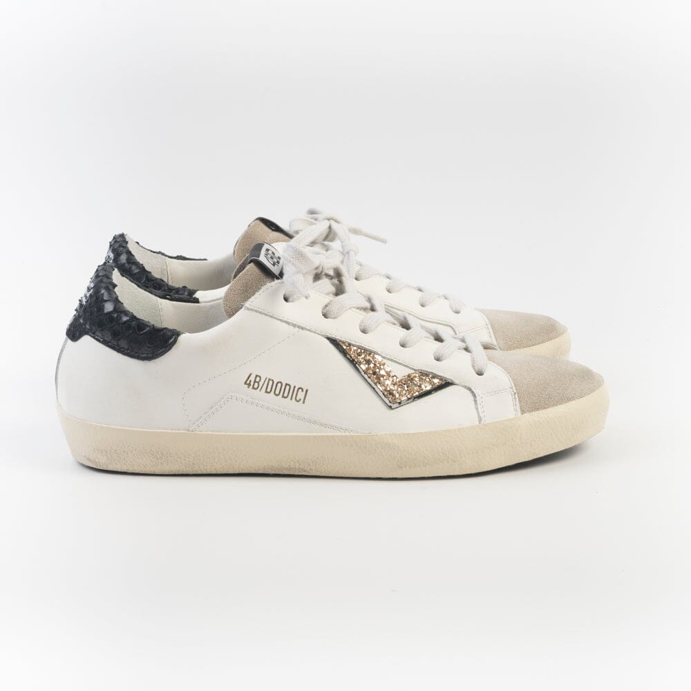 4B12 - Sneakers - Suprime DB246 - Bianco Oro Scarpe Donna 4B12 