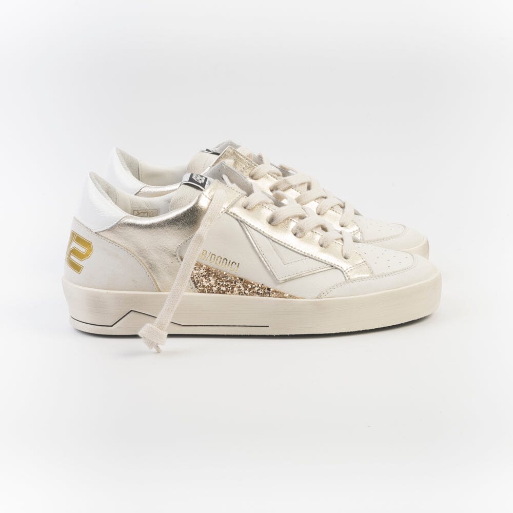 4B12 - Sneakers - Kyle D880 - Bianco Oro Scarpe Donna 4B12 