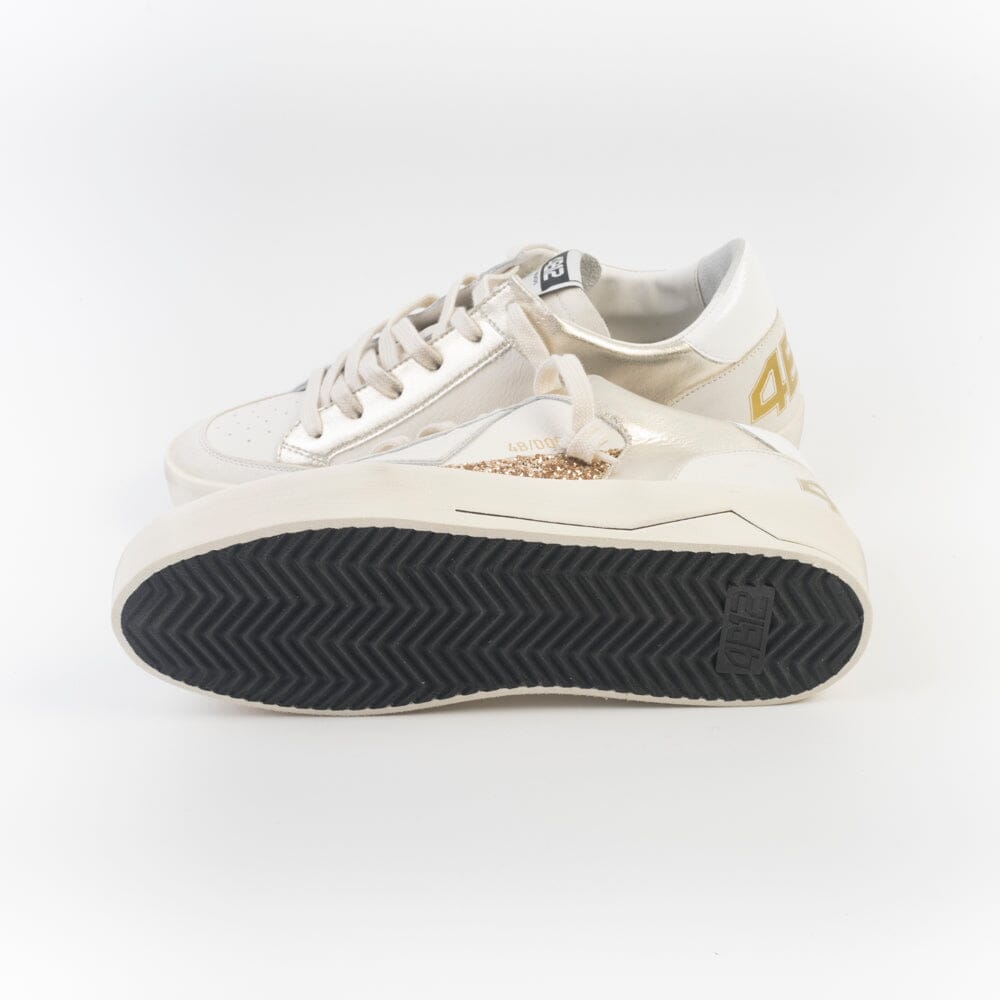 4B12 - Sneakers - Kyle D880 - Bianco Oro Scarpe Donna 4B12 