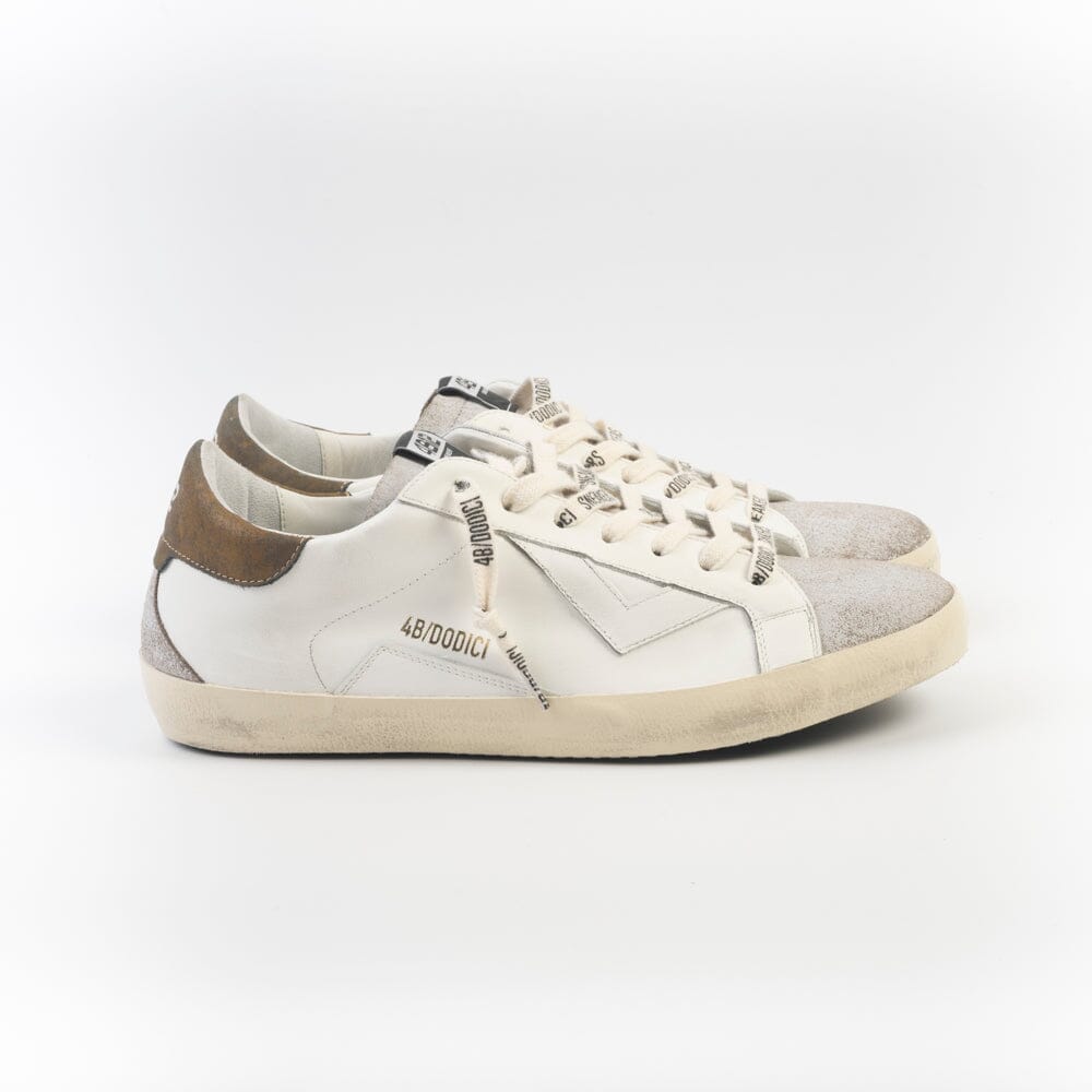 4B12 - Sneakers - Suprime UB132 - Bianco Beige Scarpe Uomo 4B12 - COLLEZIONE UOMO 