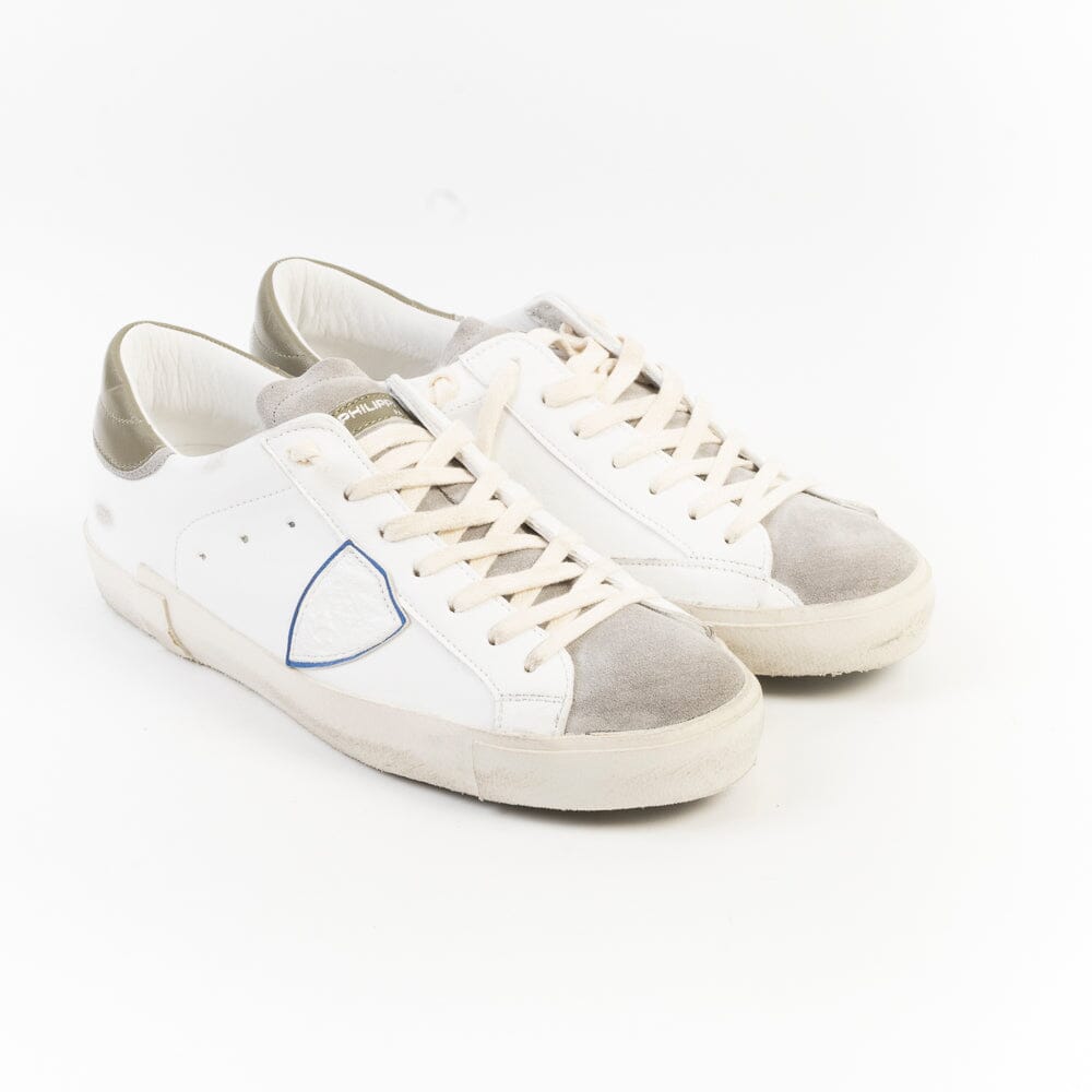 PHILIPPE MODEL - Sneakers PRLU WX37 - ParisX - Bianco Antracite Kaki Scarpe Uomo Philippe Model Paris 