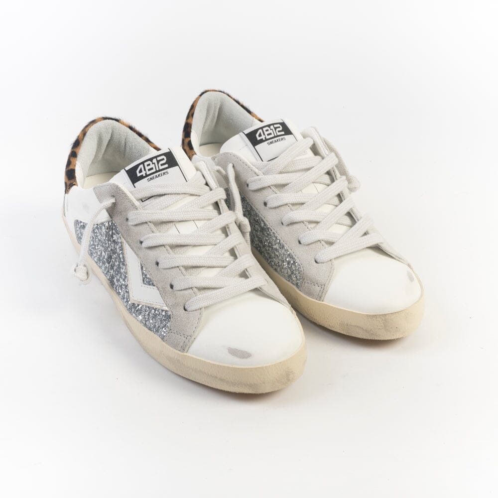 4B12 - Sneakers - Suprime D306 - Bianco Leopard Scarpe Donna 4B12 