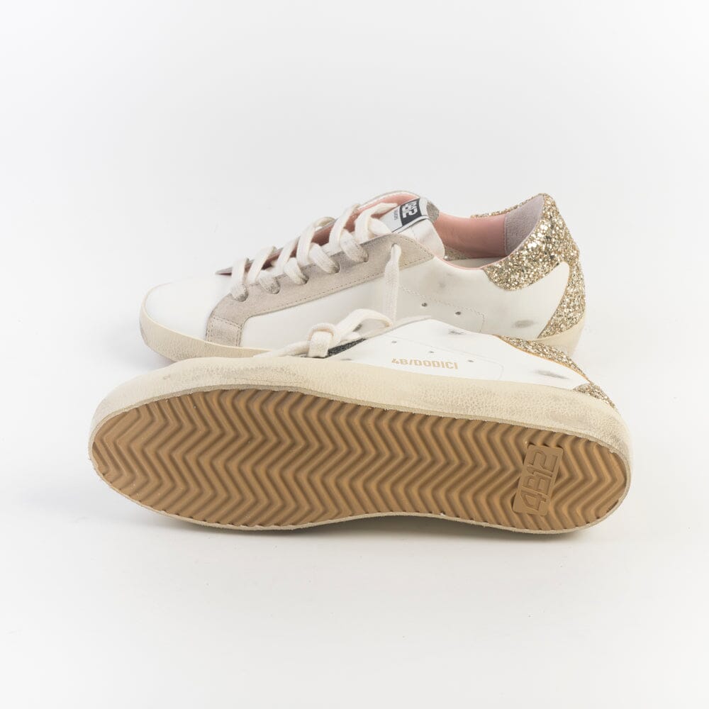 4B12 - Sneakers - Suprime D320 - Glitter Oro Bianco Scarpe Donna 4B12 