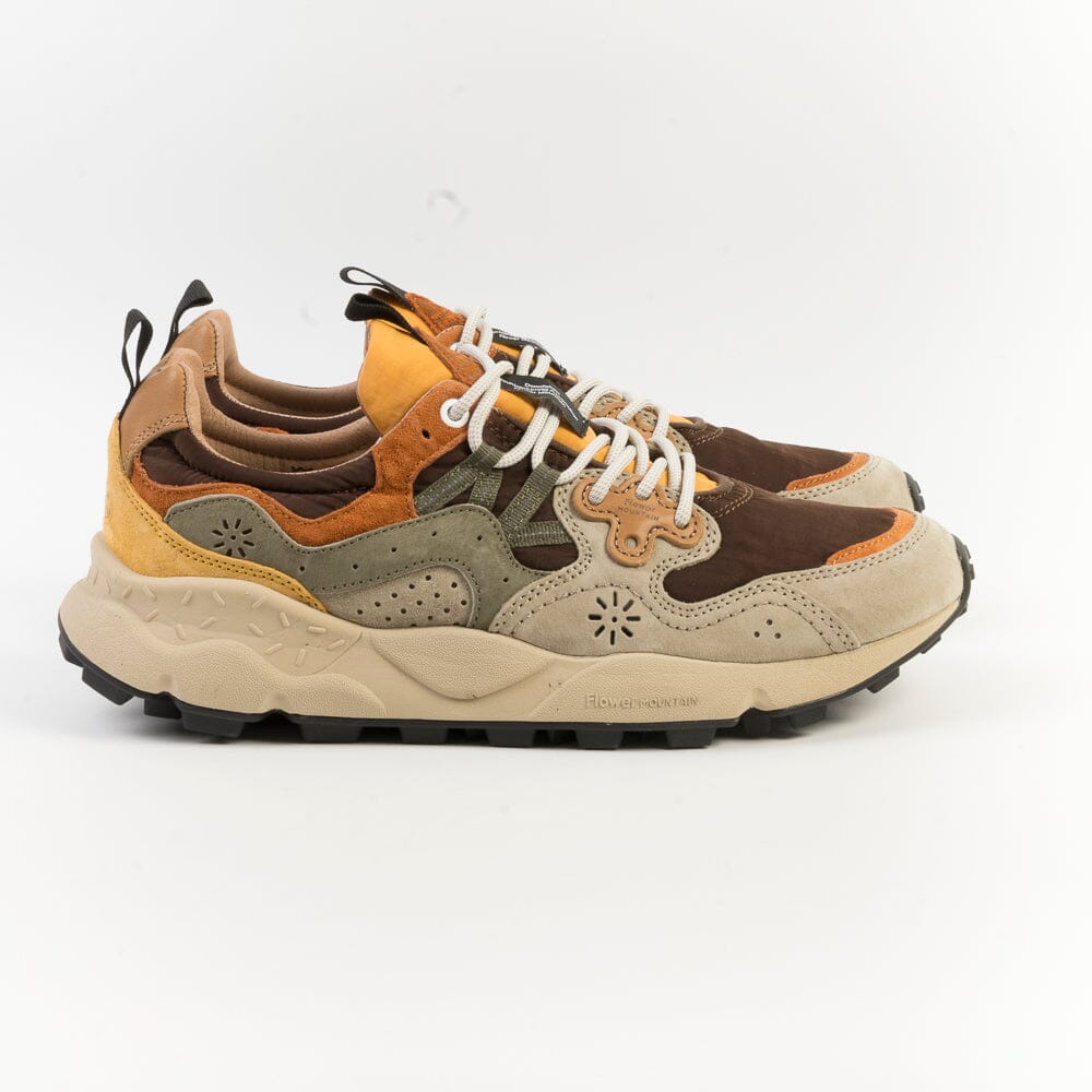 FLOWER MOUNTAIN - Sneakers Yamano 3- 1D11 Taupe Brown Orange Scarpe Uomo FLOWER MOUNTAIN 