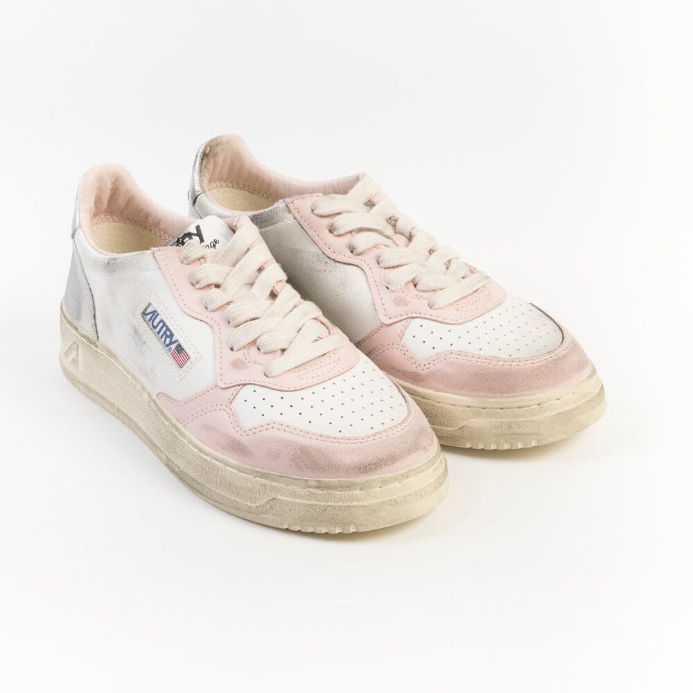 AUTRY - AVLW SV35- Sneakers LOW WOM LEAT - Vintage Edition - Rosa Argento Scarpe Donna AUTRY - Collezione donna 