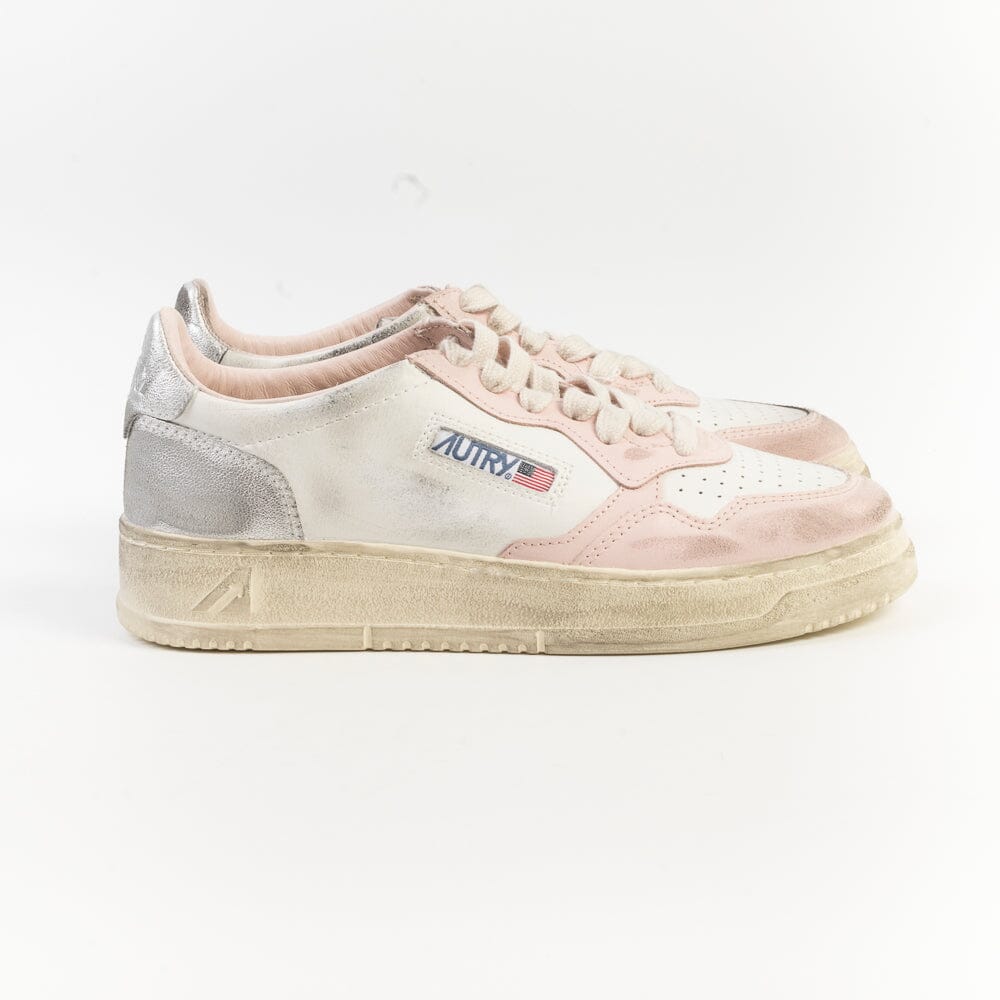 AUTRY - AVLW SV35- Sneakers LOW WOM LEAT - Vintage Edition - Rosa Argento Scarpe Donna AUTRY - Collezione donna 