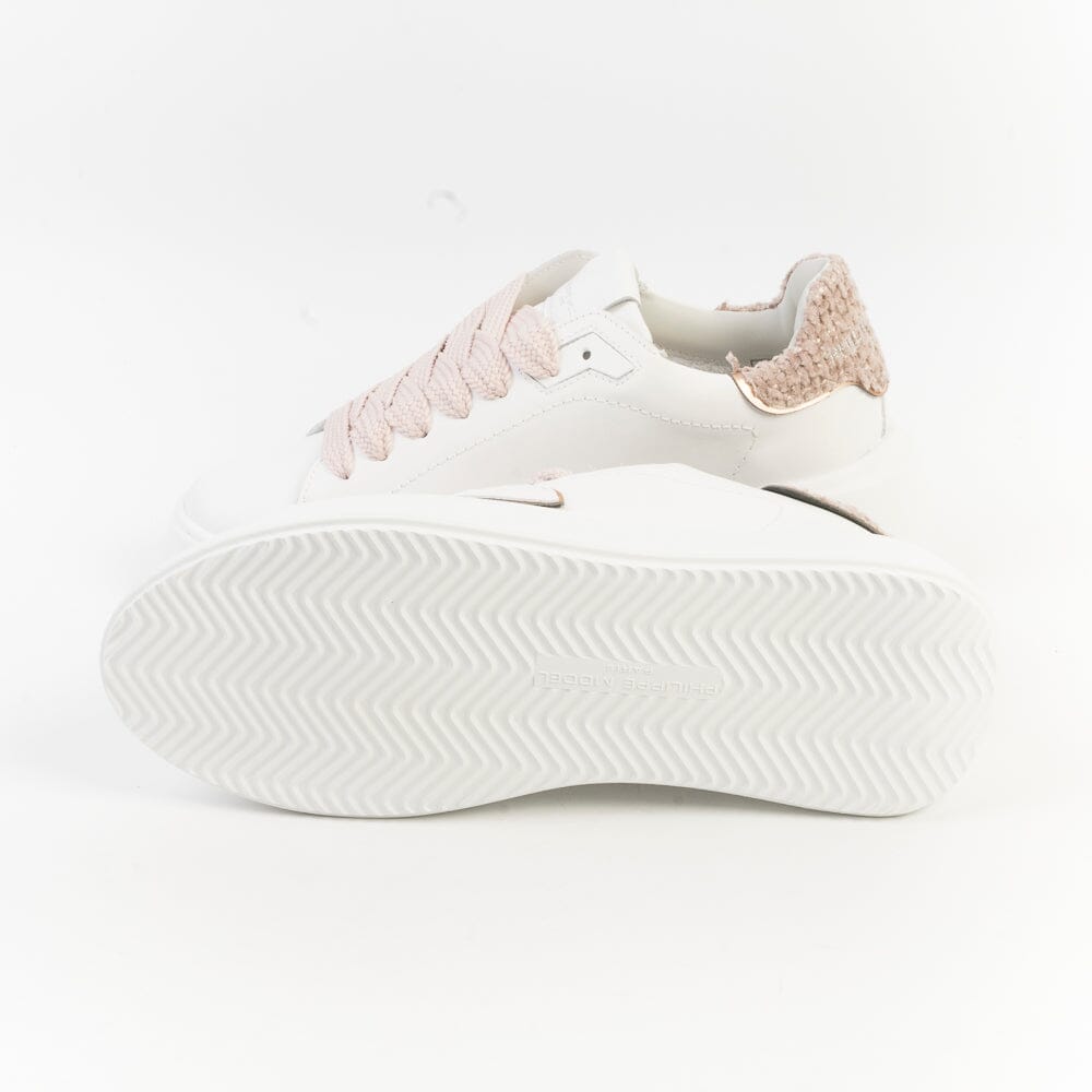 PHILIPPE MODEL - Sneakers BJLD VCH1 - Tres Temple - Bianco Chenille Rosa Scarpe Donna Philippe Model Paris 