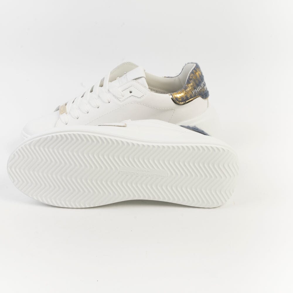 PHILIPPE MODEL - Sneakers BJLD VU01- Tres Temple - Bianco Blu Aiguillete Scarpe Donna Philippe Model Paris 