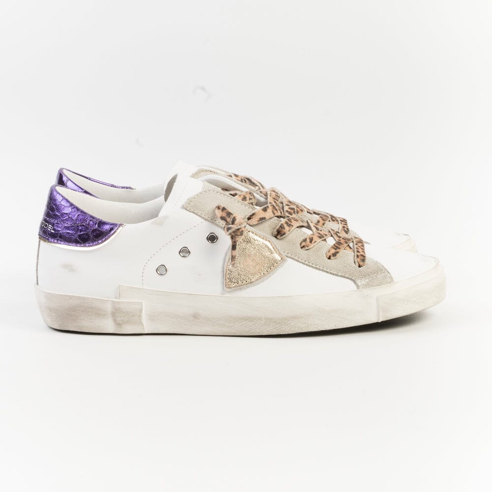 PHILIPPE MODEL - Sneakers PRLD VMC1 - ParisX - Bianco Croco Violet Scarpe Donna Philippe Model Paris 