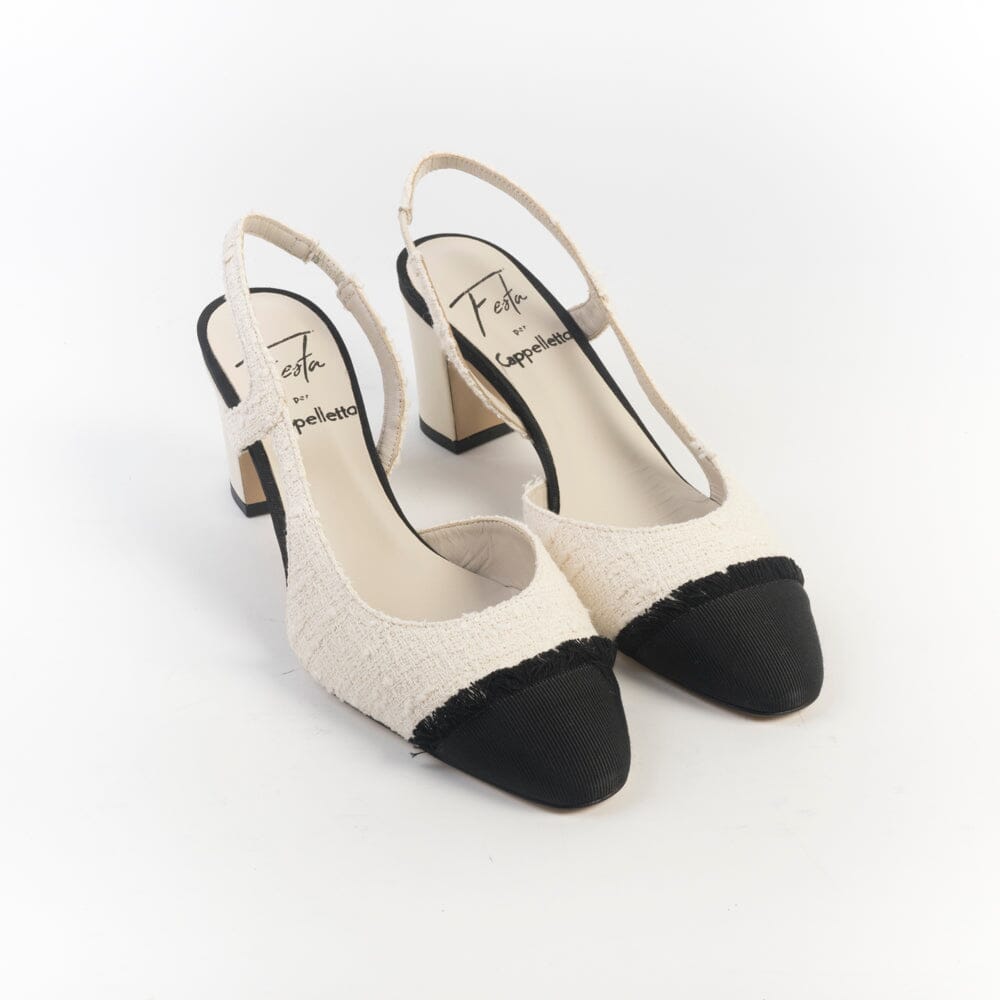 ROBERTO FESTA - Sling Back - FICUS - Bicolor Nero Bianco Scarpe Donna Roberto Festa 