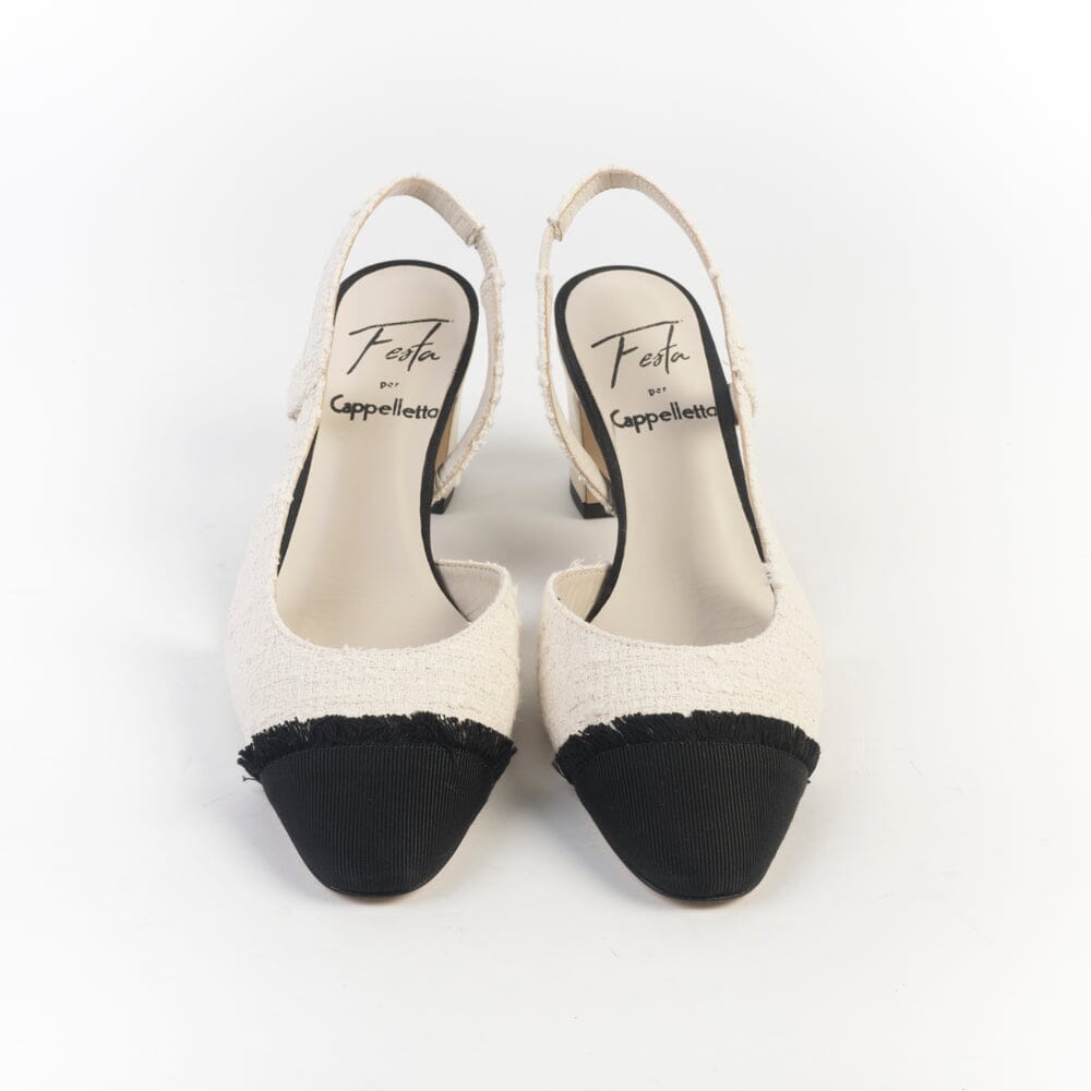 ROBERTO FESTA - Sling Back - FICUS - Bicolor Nero Bianco Scarpe Donna Roberto Festa 