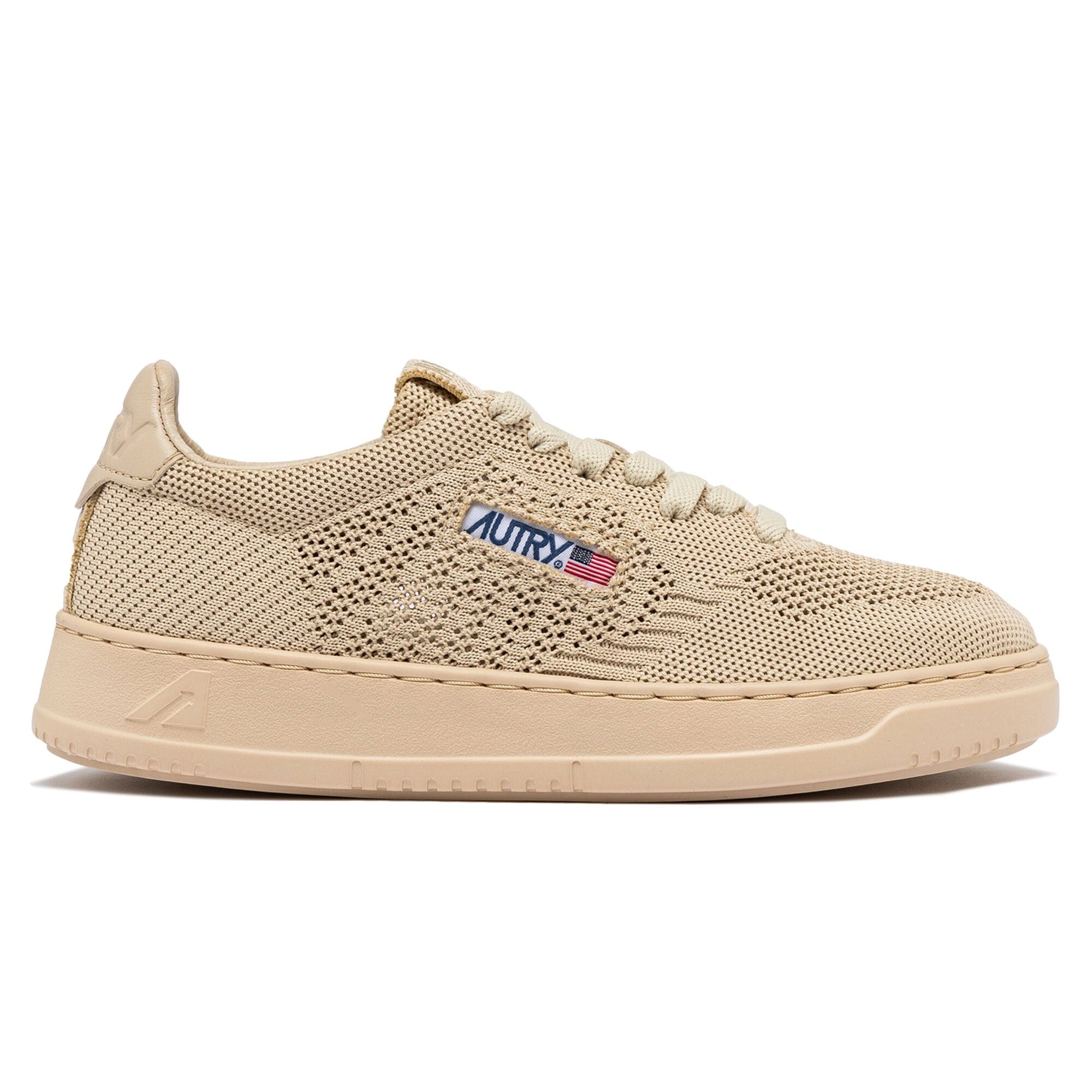 AUTRY - EKLW KN11 -Sneakers LOW WOM KNIT - Tessuto Creme Brule Beige Scarpe Donna AUTRY - Collezione donna 