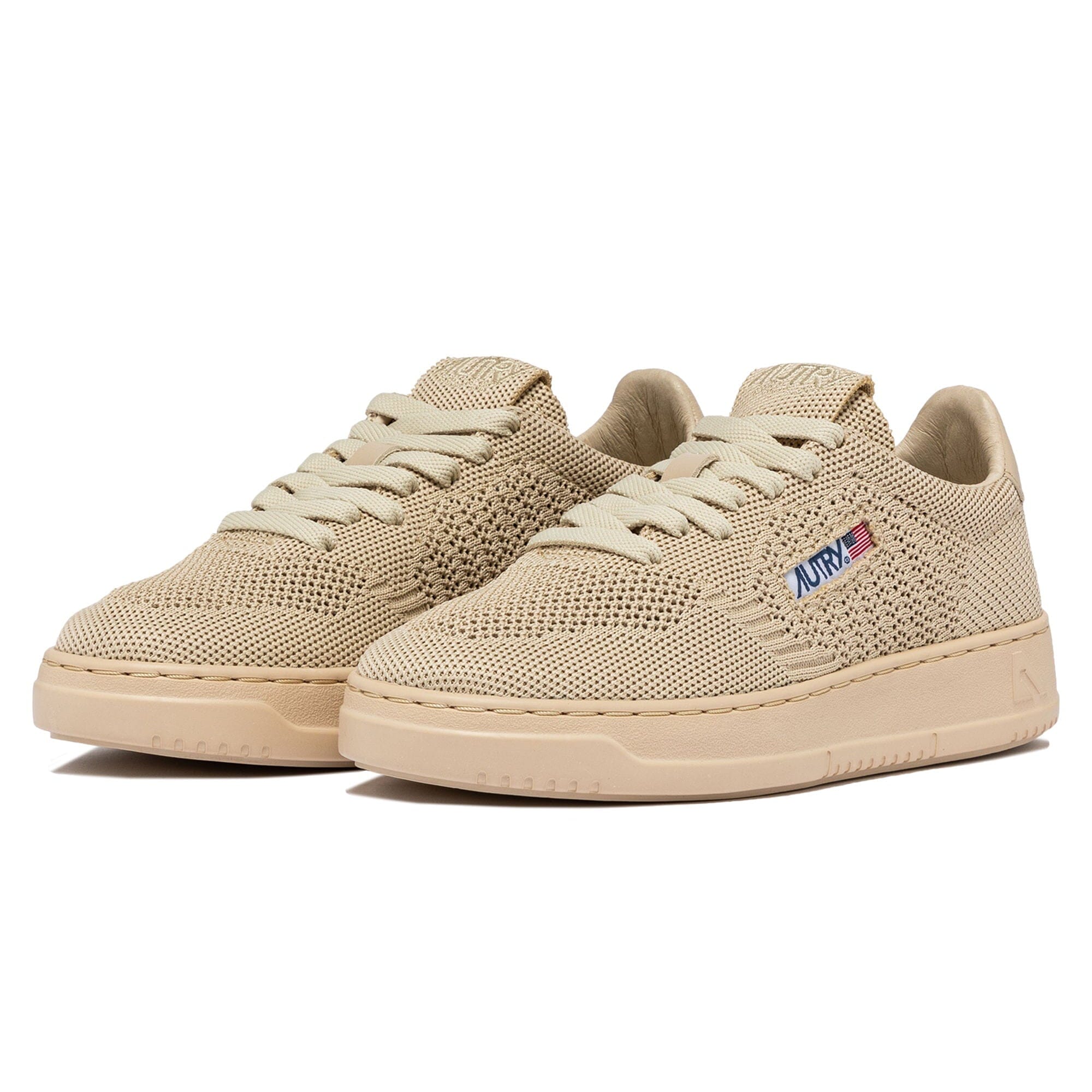 AUTRY - EKLW KN11 -Sneakers LOW WOM KNIT - Tessuto Creme Brule Beige Scarpe Donna AUTRY - Collezione donna 