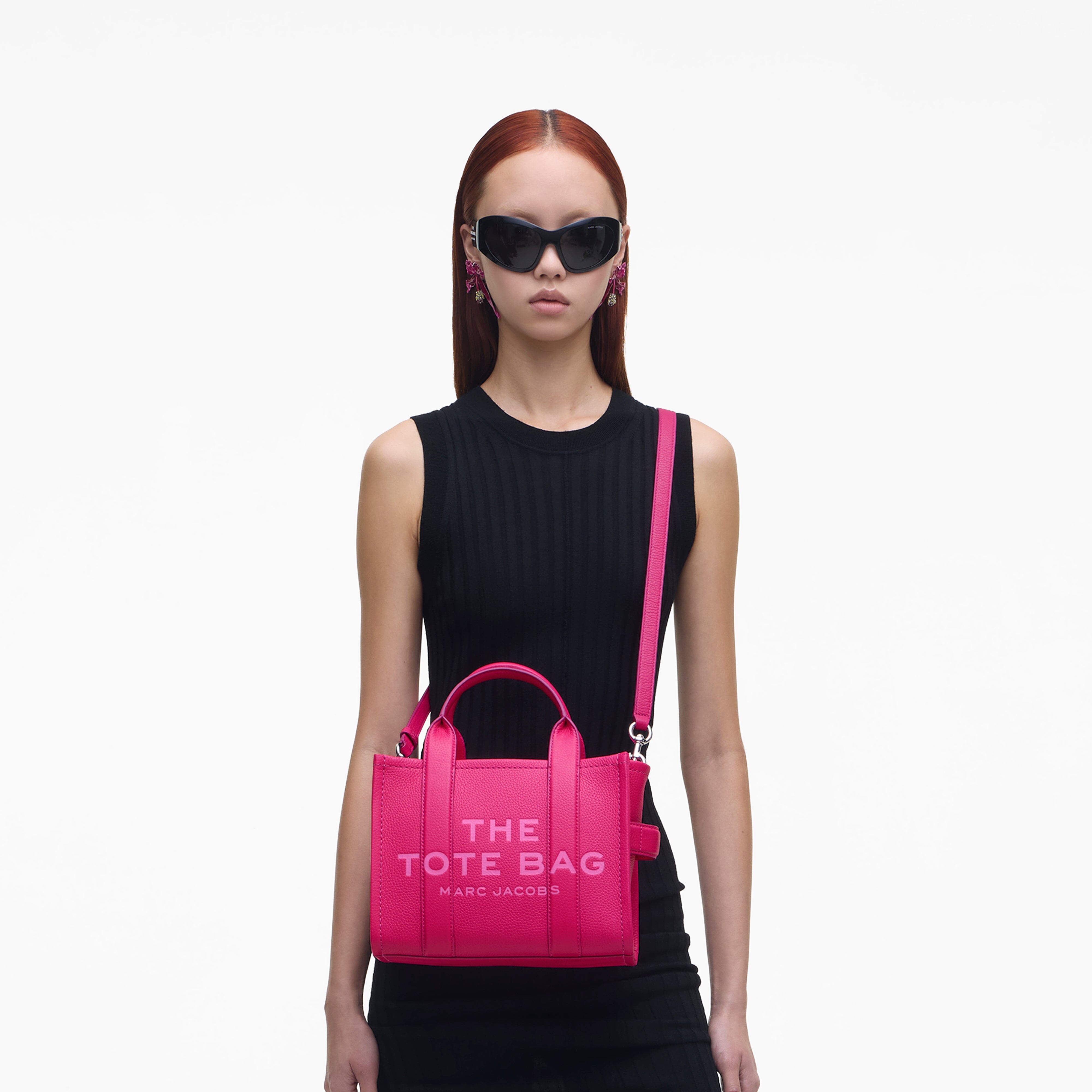 MARC JACOBS - H009L01SP21-665 - The Leather Small Tote Bag - Hot Pink Borse Marc Jacobs 